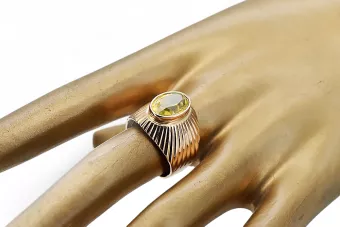 Каблучка Вінтаж стиль Жовтий Перідо Оригінальне вінтажне рожеве золото 14 карат vrc127r